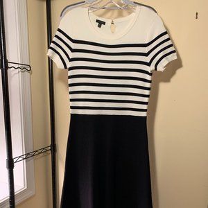 Blue and white dress